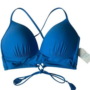 Time and Tru Blue Bikini Top